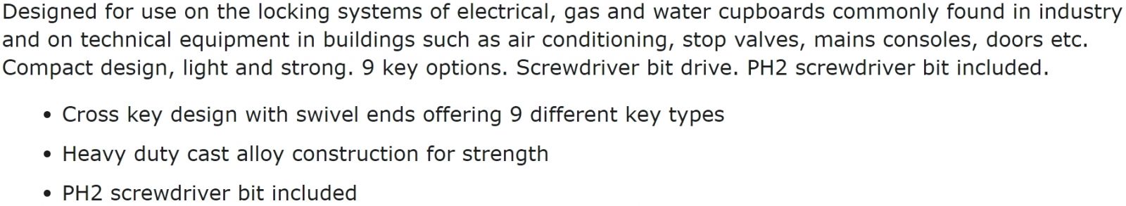 מפתח אוניברסלי לארונות שירות CK TOOLS T4454 TEXT